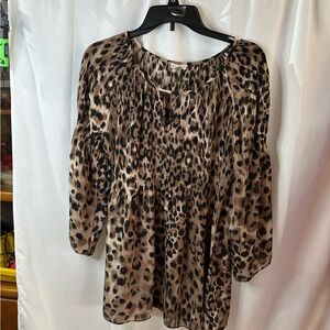 Spense Brown Leopard Print Blouse